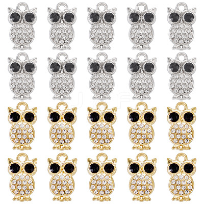 20Pcs 2 Colors Alloy Rhinestone Charms RB-TA0001-38-1