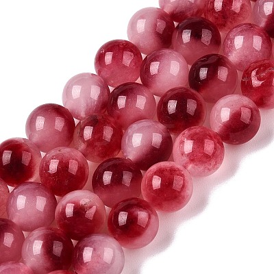 Dyed Natural White Jade Beads Strands G-T138-8mm-210-16-1