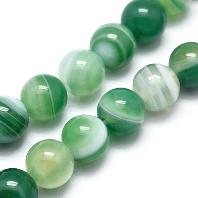 Natural Striped Agate/Banded Agate Beads Strands G-I254-03B-04-1