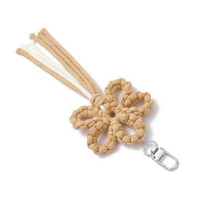 Flower Cotton Threads Pendants Decorations HJEW-TA00399-01-1