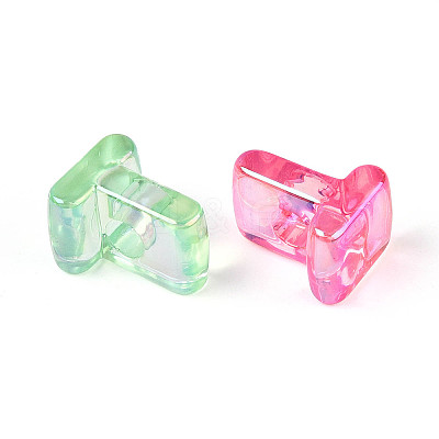 UV Plating Transparent Acrylic European Beads OACR-M027-02T-1
