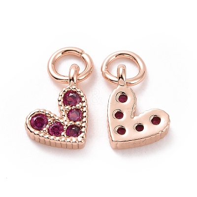 Brass Micro Pave Cubic Zirconia Charms RB-I078-66RG-01-NR-1