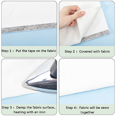 2 Rolls 2 Colors Non-woven Fabric Polyamide Double-sided Hot Melt Adhesive Film DIY-GF0009-33B-1
