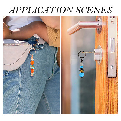 15Pcs 5 Colors Iron Bar Beadable Keychain Clasps AJEW-TA0002-14-1