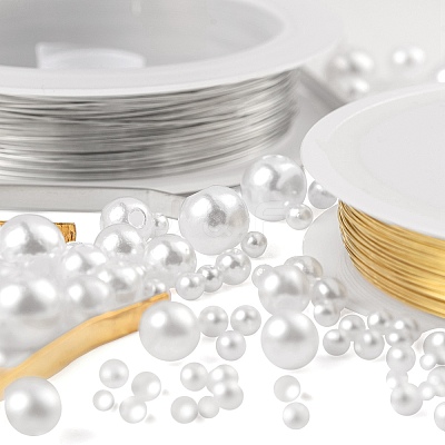 DIY Imitation Pearl Hair Band Making Kits DIY-LS0003-76-1