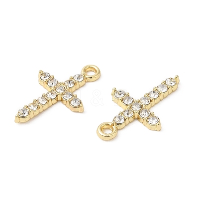 Alloy Rhinestone Pendants X-ALRI-P005-02G-1