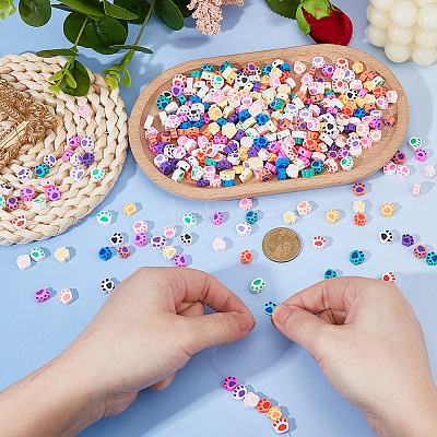 400Pcs 2 Styles Handmade Polymer Clay Beads CLAY-DC0001-17-1
