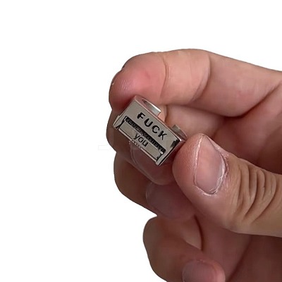 Word Fuck Alloy Cuff Rings FS-WGD1DDB-01-1