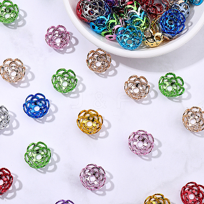 100Pcs UV Plated ABS Bead Caps OACR-SP0002-20-1