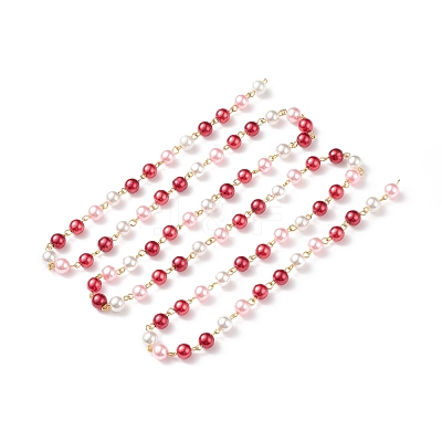 Handmade Glass Pearl Beaded Chain AJEW-JB01134-05-1