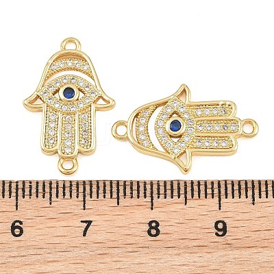 Brass Micro Pave Marine Blue Cubic Zirconia Connector Charms CU-CBAB719-07G-B-1