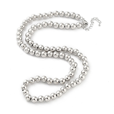 Brass Beaded Necklaces NJEW-L170-08C-P-1
