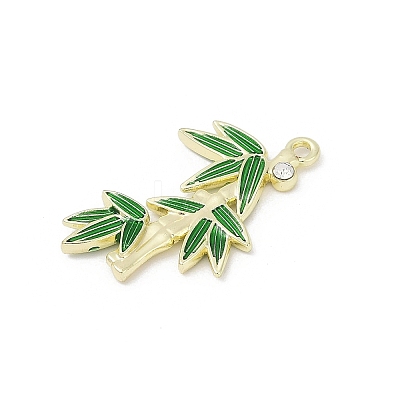 Rack Plating Alloy Enamel Rhinestone Pendants PALLOY-R151-35G-1