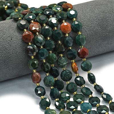 Natural Bloodstone/Heliotrope Stone Beads Strands G-C116-A143-01-1