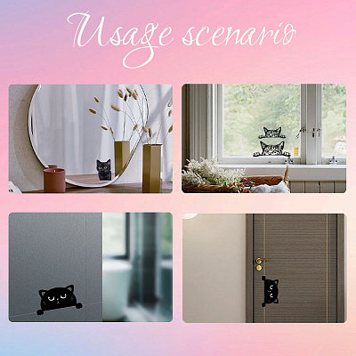 Waterproof Reflective Plastic Mirror Stickers DIY-WH0668-008-1