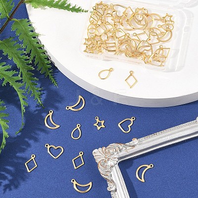 60Pcs 5 Styles 304 Stainless Steel Charms STAS-FS0001-87-1