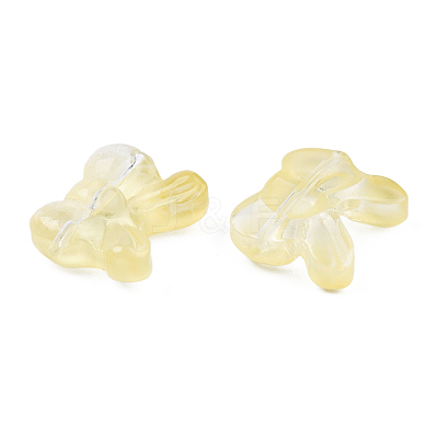 Transparent Spray Painted Glass Beads GLAA-N035-025-C07-1