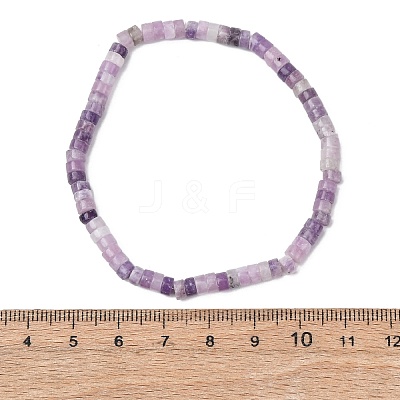 Natural Lepidolite Beads Stretch Bracelets for Men Women BJEW-JB11670-07-1