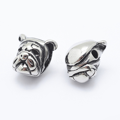 304 Stainless Steel Puppy Beads STAS-F195-001AS-1