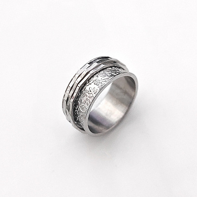 Retro Rotatable 304 Stainless Steel Finger Rings FS-WG84C22-46-1