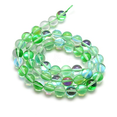 Synthetic Moonstone Beads Strands G-F143-10mm-04-1
