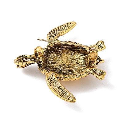 Tibetan Style Alloy Sea Turtle Brooches JEWB-S023-06A-1