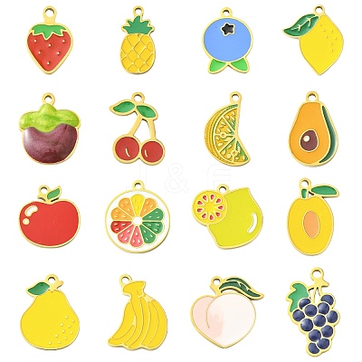 16Pcs 16 Styles 304 Stainless Steel Pendants STAS-CJ0003-10-1