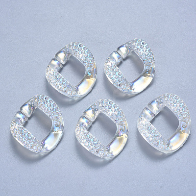 Transparent Acrylic Linking Rings Rhinestone Settings OACR-S036-009A-D01-1