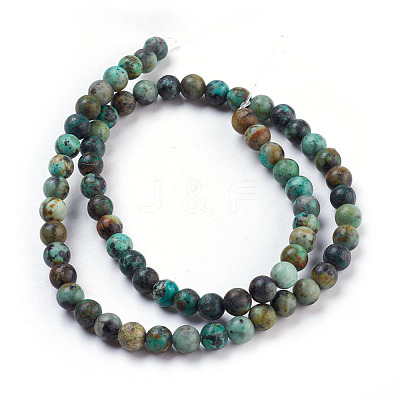 Natural African Turquoise(Jasper) Beads Strands X-TURQ-G037-6mm-1