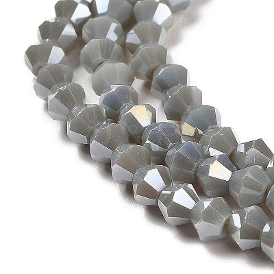 Opaque Solid Color Electroplate Glass Beads Strands GLAA-F029-P4mm-A-M-1