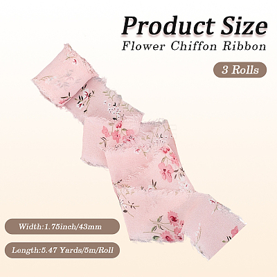 5M Polyester Fringe Flower Printed Ribbon OCOR-WH20006-19B-1