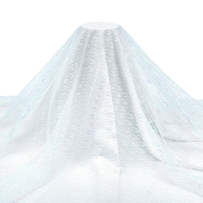 2 Yards Laser Polyester Imitation Peacock Feather Fabric DIY-PH0038-39A-1