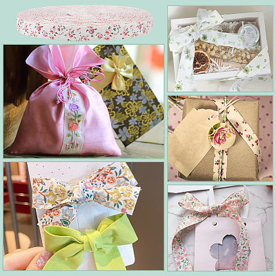 50M Flower Pattern Cotton Ribbon OCOR-BC0008-98-1