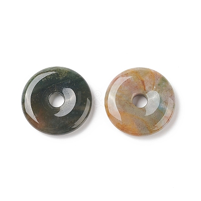 Donut/Pi Disc Natural Gemstone Pendants G-L234-30mm-12-1