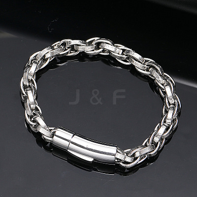 304 Stainless Steel Rope Chain Bracelets for Men Women FS-WG363AE-02-1