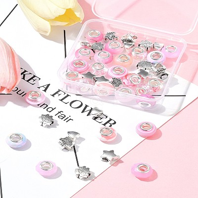 DIY Tibetan Style Alloy & Resin European Beads Making Finding Kits DIY-FS0006-78C-1