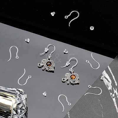 100Pcs Transparent Resin Earring Hooks RESI-CA0001-49-1