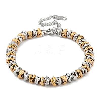 304 Stainless Steel Ring Link Chain Bracelets for Women BJEW-Z084-01GP-1
