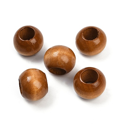 Spray Painted Wood European Beads WOOD-F017-05B-1