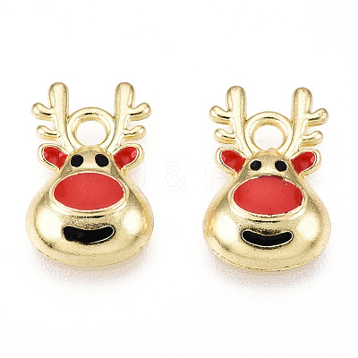 Golden Plated Alloy Enamel Charms X-ENAM-D040-E01-G-1