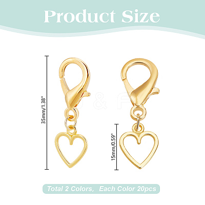 40Pcs 2 Colors Heart Alloy Shoes Charms HJEW-HY00091-1