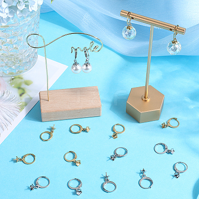 60Pcs 2 Colors 304 Stainless Steel Leverback Earring Findings STAS-SC0006-48-1