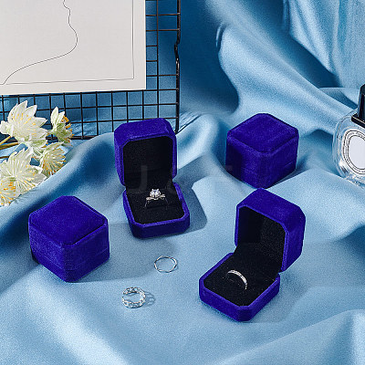 Square Velvet Ring Boxes VBOX-WH0002-01D-1