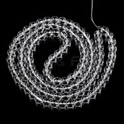 Baking Paint Transparent Glass Round Bead Strands DGLA-Q022-8mm-01-1