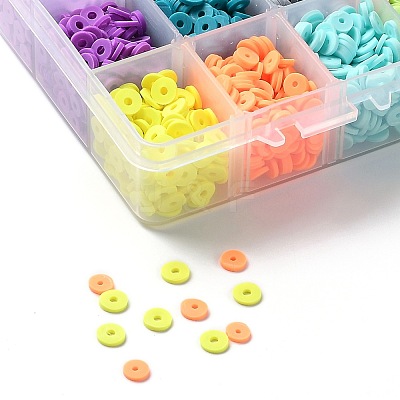 240g 24 Colors Handmade Polymer Clay Beads CLAY-JP0001-10-6mm-1