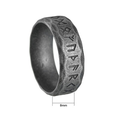 Viking Rune 304 Stainless Steel Finger Rings for Men WGDF4AB-53-1