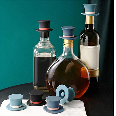 3Pcs 3 Colors Silicone Red Wine Bottle Stoppers SIL-WR0001-03-1