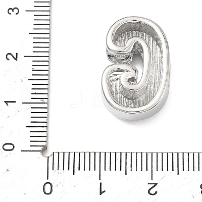 Brass Initial Beads KK-B167-27P-01G-1