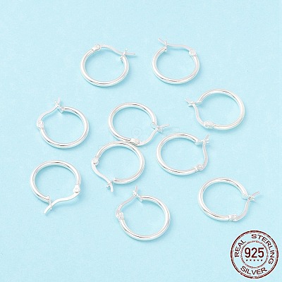 925 Sterling Silver Hoop Earrings STER-P047-13B-S-1