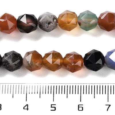 Natural Multi-Color Agate Beads Strands G-NH0021-A18-01-1